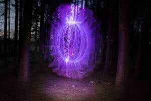 Light painting in a forrest