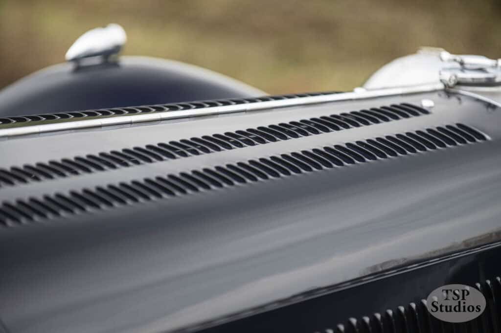 vintage car bonnet with louvers